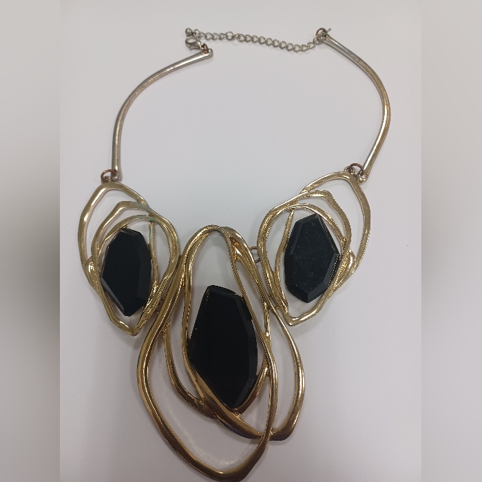 Vintage Natasha Art Deco Style Necklace With Black Stones 40$